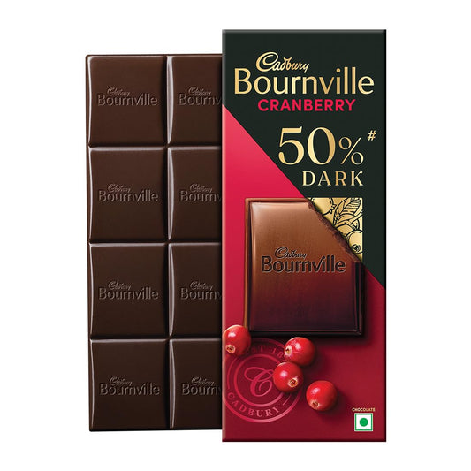 Cadbury Bournville Cranberry 50% Dark Chocolate Bar, 75 g